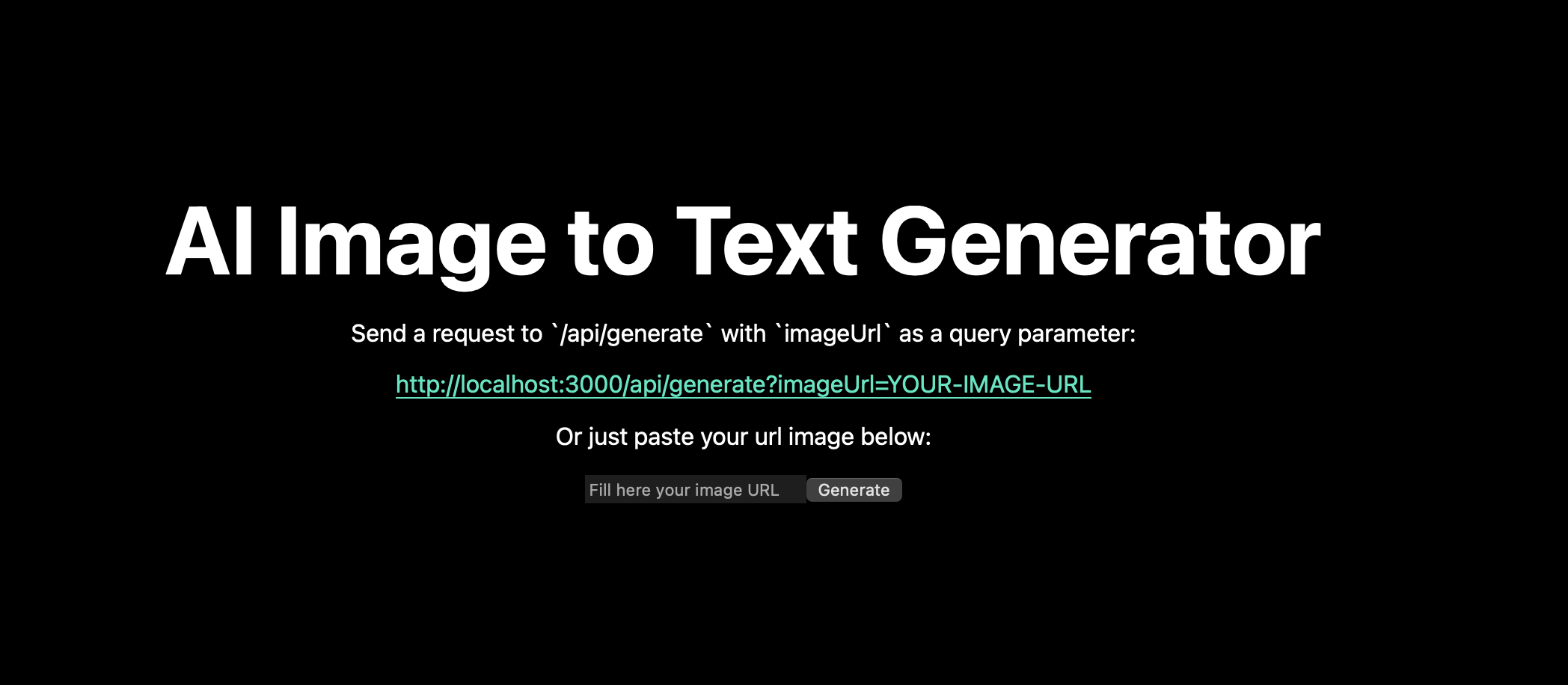 AI - Image To Text Generator App